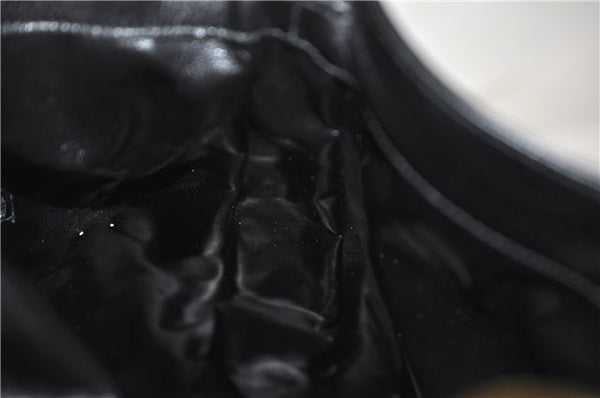 Authentic GUCCI Vintage Bamboo 2Way Shoulder Bag Leather 0012013 Black 1218G