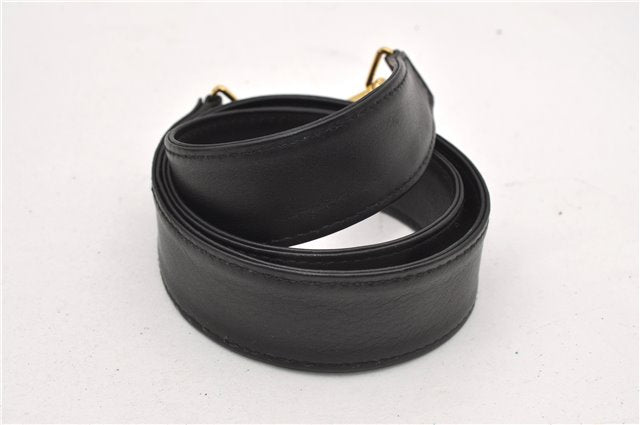 Authentic GUCCI Vintage Bamboo 2Way Shoulder Bag Leather 0012013 Black 1218G