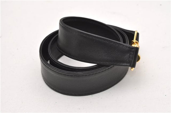 Authentic GUCCI Vintage Bamboo 2Way Shoulder Bag Leather 0012013 Black 1218G