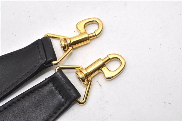 Authentic GUCCI Vintage Bamboo 2Way Shoulder Bag Leather 0012013 Black 1218G