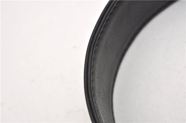 Authentic GUCCI Vintage Bamboo 2Way Shoulder Bag Leather 0012013 Black 1218G