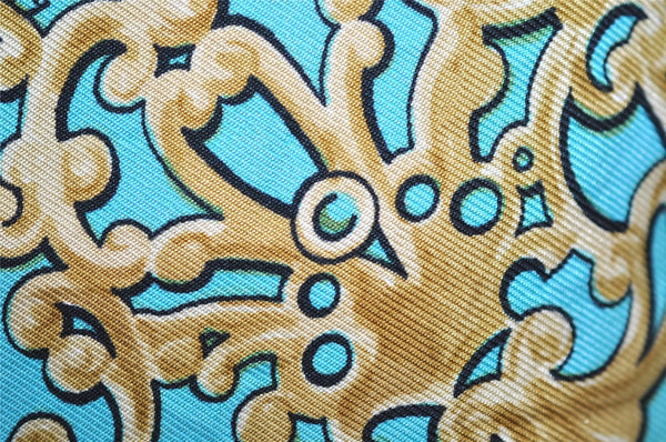 Authentic HERMES Carre 90 Scarf "Cuivreries" Silk Light Blue 1218I