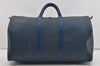 Authentic Louis Vuitton Epi Keepall 50 Boston Travel Bag Blue M42965 LV 1219I
