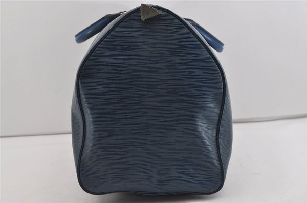 Authentic Louis Vuitton Epi Keepall 50 Boston Travel Bag Blue M42965 LV 1219I