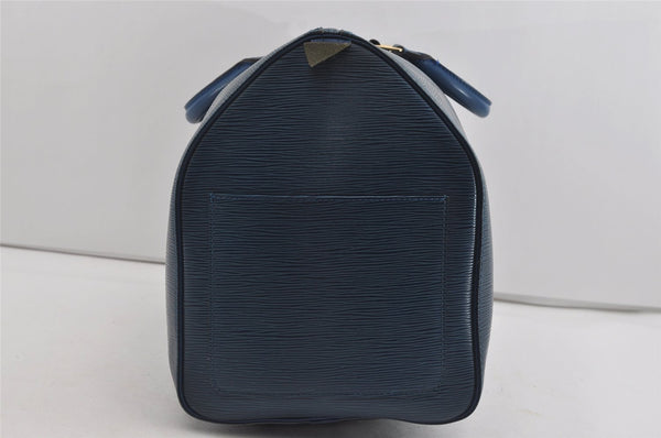 Authentic Louis Vuitton Epi Keepall 50 Boston Travel Bag Blue M42965 LV 1219I