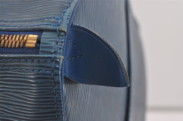 Authentic Louis Vuitton Epi Keepall 50 Boston Travel Bag Blue M42965 LV 1219I