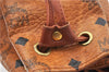Authentic MCM Visetos Leather Vintage Shoulder Drawstring Bag Purse Brown 1221G
