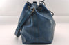 Authentic Louis Vuitton Epi Petit Noe Shoulder Drawstring Bag M44105 Blue 1221I