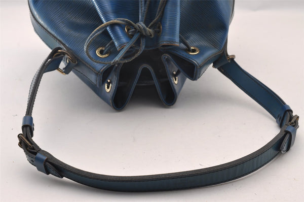 Authentic Louis Vuitton Epi Petit Noe Shoulder Drawstring Bag M44105 Blue 1221I