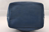 Authentic Louis Vuitton Epi Petit Noe Shoulder Drawstring Bag M44105 Blue 1221I