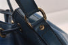 Authentic Louis Vuitton Epi Petit Noe Shoulder Drawstring Bag M44105 Blue 1221I