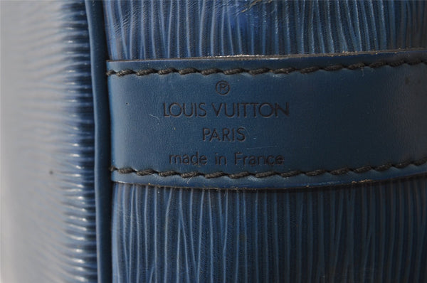 Authentic Louis Vuitton Epi Petit Noe Shoulder Drawstring Bag M44105 Blue 1221I