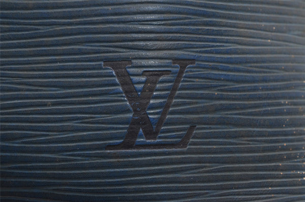 Authentic Louis Vuitton Epi Petit Noe Shoulder Drawstring Bag M44105 Blue 1221I