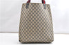 Authentic GUCCI Vintage Sherry Line Shoulder Tote Bag GG PVC Leather Navy 1222G