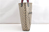 Authentic GUCCI Vintage Sherry Line Shoulder Tote Bag GG PVC Leather Navy 1222G