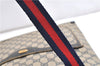Authentic GUCCI Vintage Sherry Line Shoulder Tote Bag GG PVC Leather Navy 1222G
