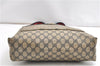 Authentic GUCCI Vintage Sherry Line Shoulder Tote Bag GG PVC Leather Navy 1222G