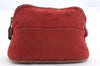 Authentic HERMES Bolide Pouch Purse MiniMini Canvas Leather Red 1223D