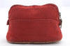 Authentic HERMES Bolide Pouch Purse MiniMini Canvas Leather Red 1223D