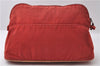 Authentic HERMES Bolide MM Pouch Purse Canvas Leather Red 1224D