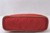 Authentic HERMES Bolide MM Pouch Purse Canvas Leather Red 1224D