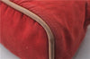 Authentic HERMES Bolide MM Pouch Purse Canvas Leather Red 1224D