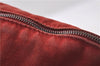 Authentic HERMES Bolide MM Pouch Purse Canvas Leather Red 1224D