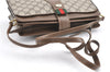 Authentic GUCCI Web Sherry Line Shoulder Cross Bag GG PVC Leather Brown 1224G