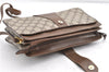 Authentic GUCCI Web Sherry Line Shoulder Cross Bag GG PVC Leather Brown 1224G