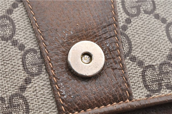 Authentic GUCCI Web Sherry Line Shoulder Cross Bag GG PVC Leather Brown 1224G