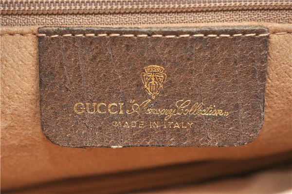 Authentic GUCCI Web Sherry Line Shoulder Cross Bag GG PVC Leather Brown 1224G