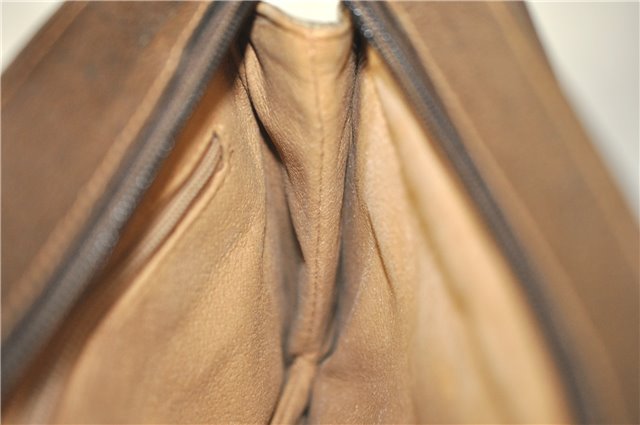 Authentic GUCCI Web Sherry Line Shoulder Cross Bag GG PVC Leather Brown 1224G