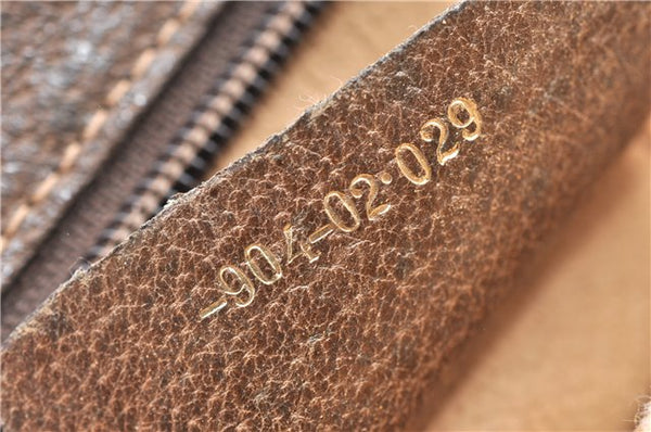 Authentic GUCCI Web Sherry Line Shoulder Cross Bag GG PVC Leather Brown 1224G