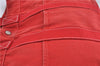 Authentic HERMES Deauville MM Hand Tote Bag Canvas Red 1225D