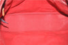 Authentic HERMES Deauville MM Hand Tote Bag Canvas Red 1225D