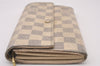 Authentic Louis Vuitton Damier Azur Portefeuille Sarah Wallet N61735 LV 1225I