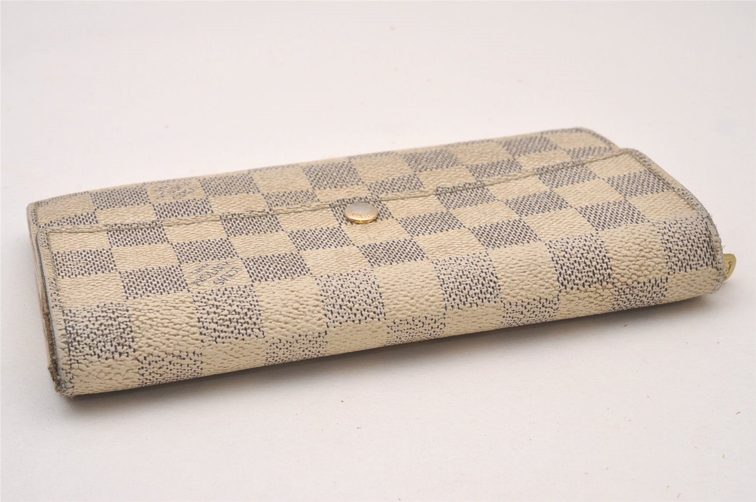 Authentic Louis Vuitton Damier Azur Portefeuille Sarah Wallet N61735 LV 1225I