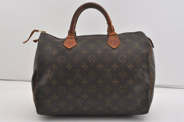 Authentic Louis Vuitton Monogram Speedy 30 Hand Boston Bag M41526 LV 1228I