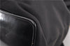 Authentic GUCCI Vintage Bamboo Backpack Purse Nylon Enamel Black 1230G