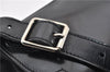 Authentic GUCCI Vintage Bamboo Backpack Purse Nylon Enamel Black 1230G