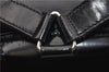 Authentic GUCCI Vintage Bamboo Backpack Purse Nylon Enamel Black 1230G
