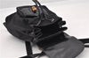 Authentic GUCCI Vintage Bamboo Backpack Purse Nylon Enamel Black 1230G