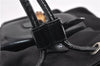 Authentic GUCCI Vintage Bamboo Backpack Purse Nylon Enamel Black 1230G