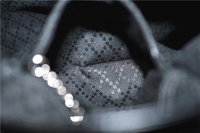 Authentic GUCCI Vintage Bamboo Backpack Purse Nylon Enamel Black 1230G