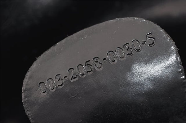 Authentic GUCCI Vintage Bamboo Backpack Purse Nylon Enamel Black 1230G