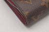 Auth Louis Vuitton Monogram Portefeuille Ariane Wallet M62036 Fuchsia LV 1230I