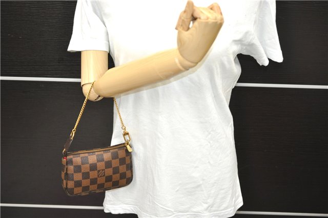 Auth Louis Vuitton Damier Mini Pochette Accessoires T&B Pouch N58011 LV 1231D