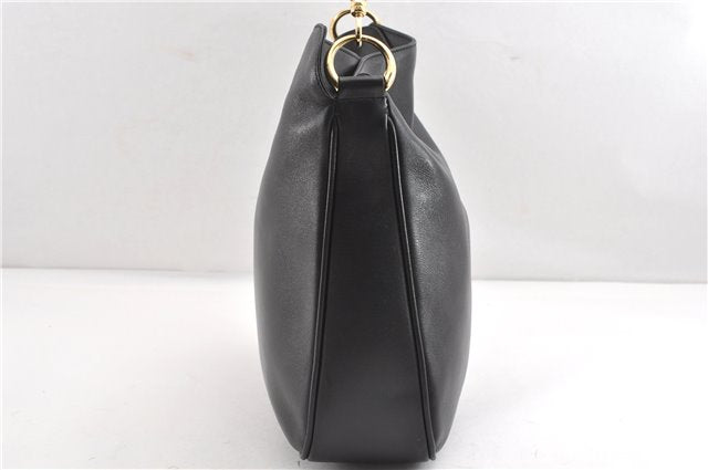 Authentic GUCCI Bamboo 2Way Shoulder Hand Bag Leather 0011638 Black 1231G