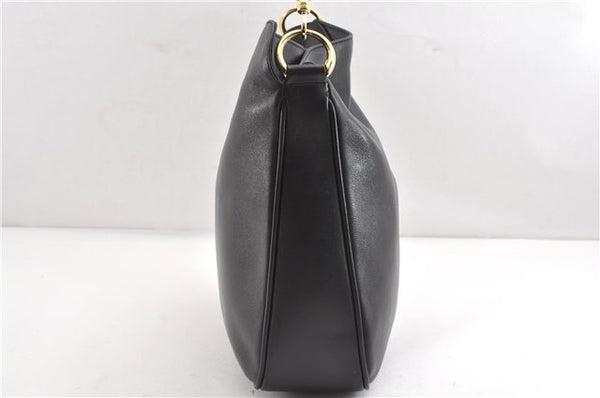 Authentic GUCCI Bamboo 2Way Shoulder Hand Bag Leather 0011638 Black 1231G