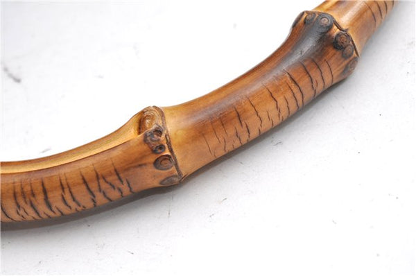 Authentic GUCCI Bamboo 2Way Shoulder Hand Bag Leather 0011638 Black 1231G